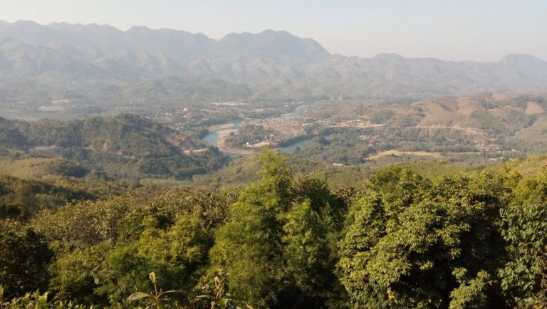 Cycling down hill to XiengNgeun valley - Luangprabang
