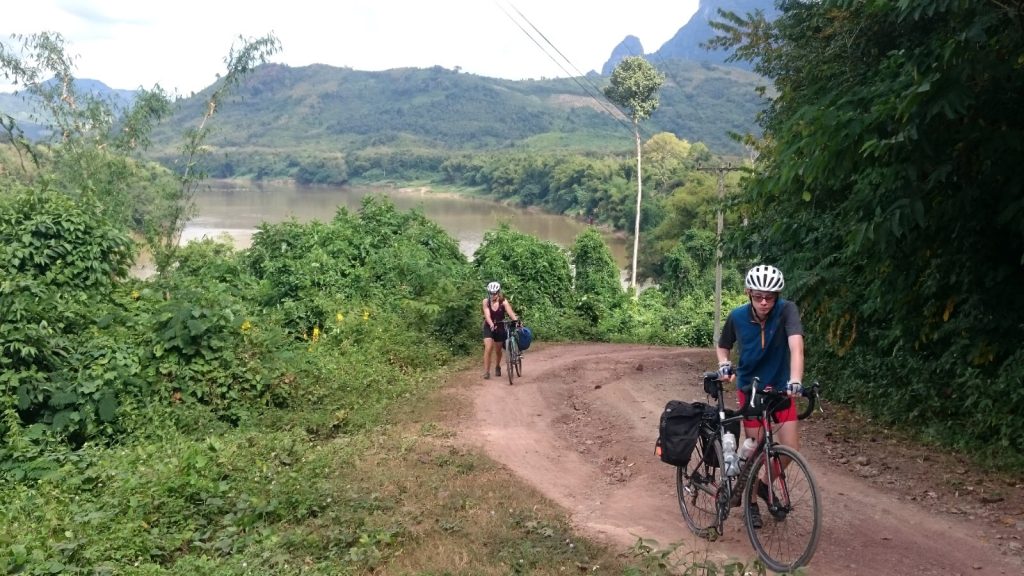 Dirt road along NamOu river to PakOu cave