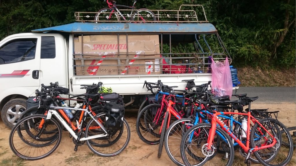 Cycling Vietnam to Laos - truck support