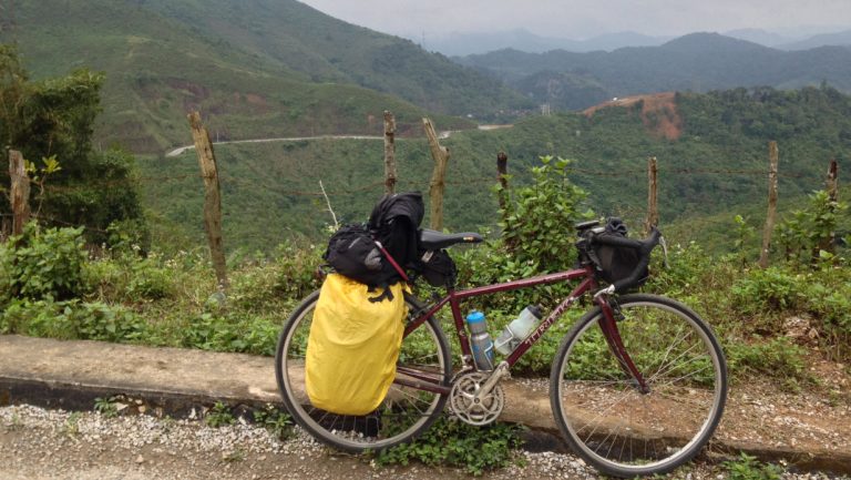 Cycling Laos - summit PhouKhoun